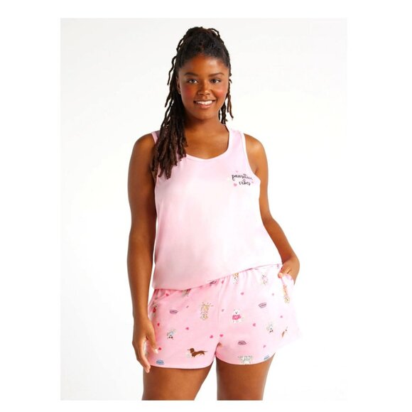 JOYSPUN Other - JOYSPUN Pink Tank Top and Dogs Shorts Pajama Set Size XL NWT